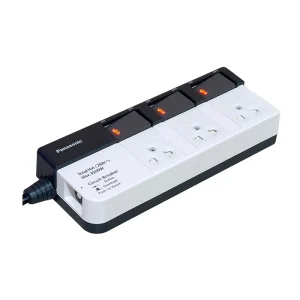 Ổ cắm điện 3 cổng + 3 công tắc phụ, công suất 3500W, dây dài 3m WCHG 28334 Panasonic