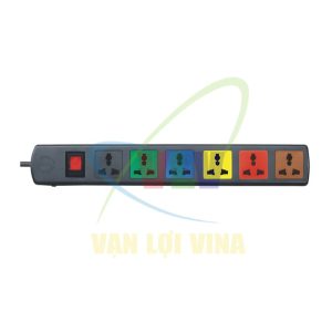 Ổ cắm nối dài 6 lỗ 3 chấu có công tắc ngắt 2 cực 6DN2 có CB bảo vệ quá tải, nắp che an toàn, công suất 2200W/10A LIOA