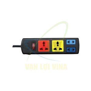 Ổ cắm nối dài kết hợp 2 lỗ 3 chấu và 2 lỗ 2 chấu 2D2S có công tắc, CB bảo vệ quá tải, nắp che an toàn, công suất 2200W, tải 10A LIOA