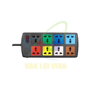 Ổ cắm nối dài 8 lỗ 3 chấu 8D có công tắc, CB bảo vệ quá tải, nắp che an toàn, công suất 2200W, tải 10A LIOA