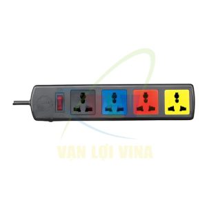 Ổ cắm nối dài 4 lỗ 3 chấu, có công tắc ngắt 2 cực 4DN2 có CB bảo vệ quá tải, nắp che an toàn, công suất 2200W/10A LIOA