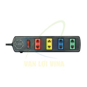 Ổ cắm nối dài 4 lỗ 4S có công tắc, CB bảo vệ quá tải, công suất 2200W, tải 10A LIOA