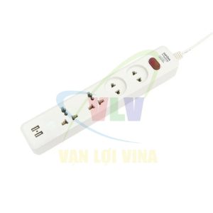 Ổ cắm có dây 4 cổng, chịu tải 2200W có cổng USB 3A, 4U2 SOPOKA