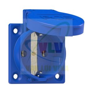 Ổ cắm công nghiệp lắp âm có chân tiếp địa, có nắp che mưa, Tải 16A, điện áp 250V, kháng nước chuẩn IP54 PCE