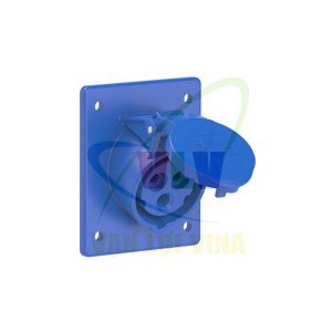 Ổ cắm công nghiệp lắp âm, mặt nghiêng, 16A - 32A, 230V, 3 cực (2P+PE), IP44