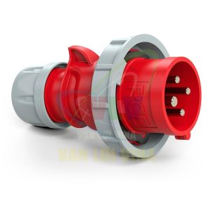 Phích cắm công nghiệp chuyên dùng cho container F0242-3V tải 32A, 4 chân (3P+PE), điện áp 440V, đầu đực, kín nước chuẩn IP67 PCE