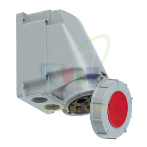 Ổ cắm công nghiệp F134-6 lắp nổi, chịu tải cao 63A, 4 cực (3P+PE), điện áp 400V, Kín nước tiêu chuẩn IP67 PCE