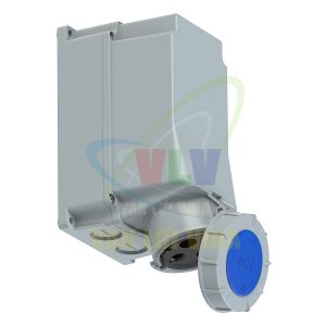 Ổ cắm công nghiệp F143-6 lắp nổi, chịu tải cao 125A, 3 cực (2P+PE), điện áp 230V, Kín nước tiêu chuẩn IP67 PCE