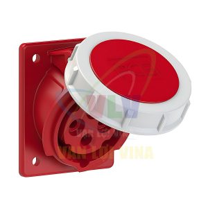 Ổ cắm công nghiệp F4142-6F78 lắp âm, mặt nghiêng, tải từ 16A, 4 cực (3P+PE) điện áp 400V, kín nước tiêu chuẩn IP67 PCE