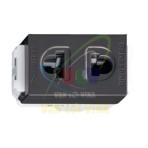 Ổ cắm đơn có màn che WEV1081, màu đen, dòng Wide Panasonic