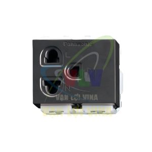 Ổ cắm 3 chấu đơn có màn che WEV1181 màu đen, dòng Wide Panasonic