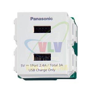 Ổ cắm 2 cổng USB type A WEF11821W, 5v 2.4A, sản xuất tại Đài Loan Panasonic