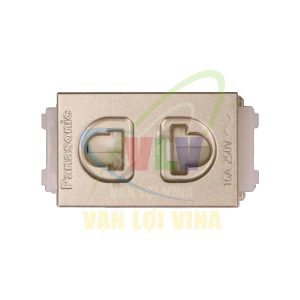 Ổ cắm đơn có màn che, 250VAC-16A màu vàng ánh kim Halumie WEV1081 Panasonic