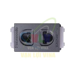 Ổ cắm đơn có màn che, 250VAC-16A màu xám ánh kim Halumie WEV1081 Panasonic